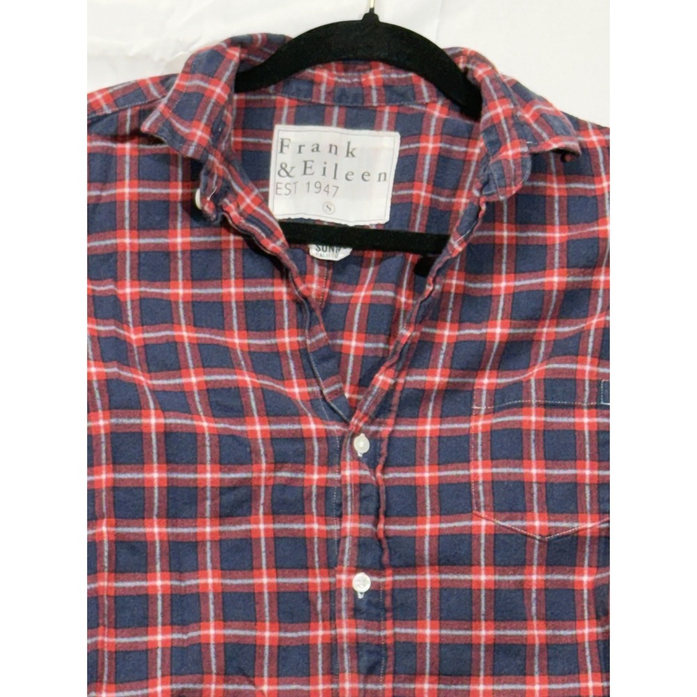 Frank & Eileen Women's Small Red Check Pattern Long Sleeve Collar-Neck Shirt‎ - Picture 4 of 10